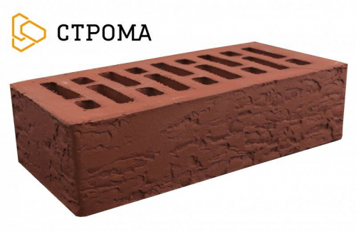 Облицовочный кирпич Строма одинарный 1 НФ Бордо кора дуба